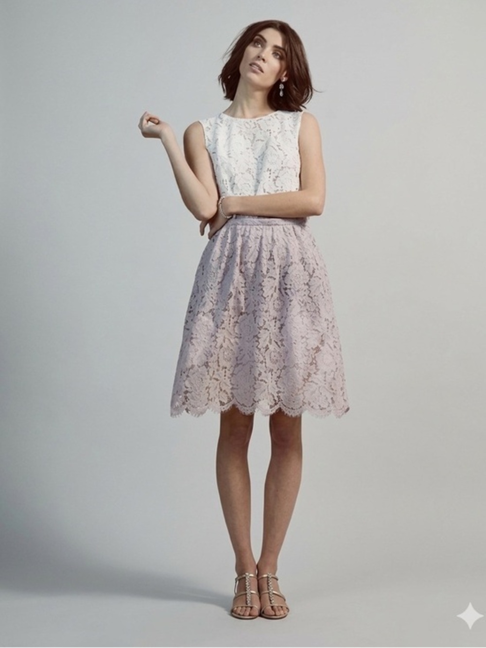 NWOT Jenny Yoo Collection Womens 4 Anthropologie BHLDN Lydia Lace A-Line Skirt S